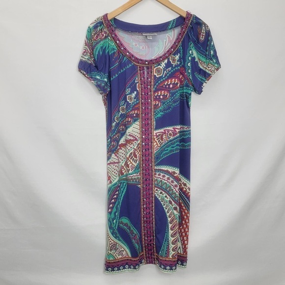 Dressbarn Multi Color Short sleeve Sheath Knee length dress - Picture 4 of 15